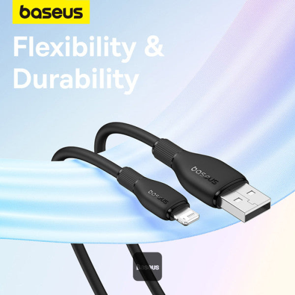 Baseus Pudding Series Fast Charging Cable With High-Speed Data Transmission USB-A to Lightning 20W 24A 2M - Black