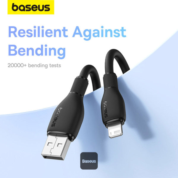 Baseus Pudding Series Fast Charging Cable With High-Speed Data Transmission USB-A to Lightning 20W 24A 2M - Black