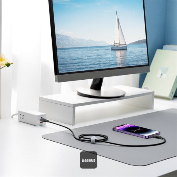 Baseus Pudding Series Fast Charging Cable With High-Speed Data Transmission USB-A to Lightning 20W 24A 2M - Black