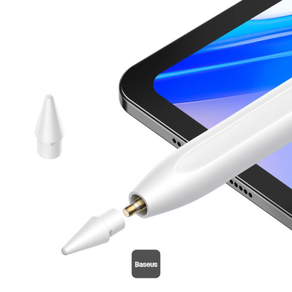 Baseus Smooth Writing 2 Series Stylus with LED Indicators – Type-C Charging Palm Rejection – For iPad Mini 6 Air 4 5 Pro 0–6 Series - White