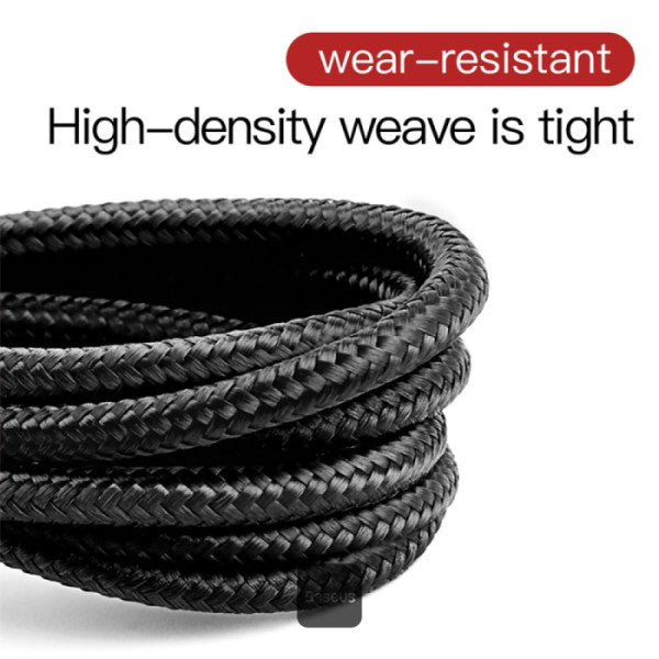 Baseus Cafule Series Cable USB-A to Lightning 15A Fast Charge & 480Mbps High-Speed Data Transfer Nylon Braided 2M - Gray+Black