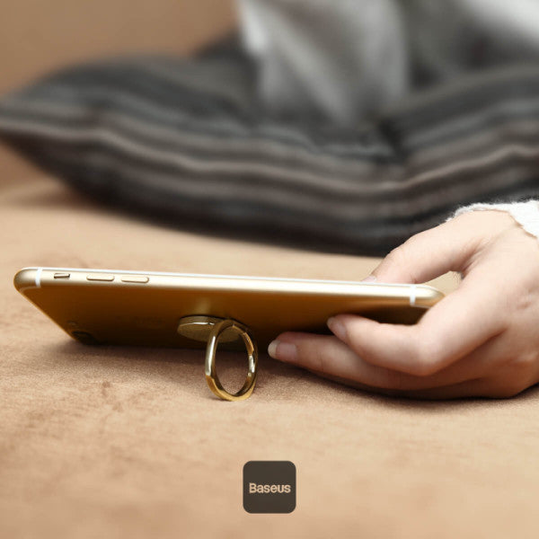Baseus Privity Ring Holder | 360 Degree Rotating Metal Finger Grip Adjustable Phone Holder & Stand - Gold