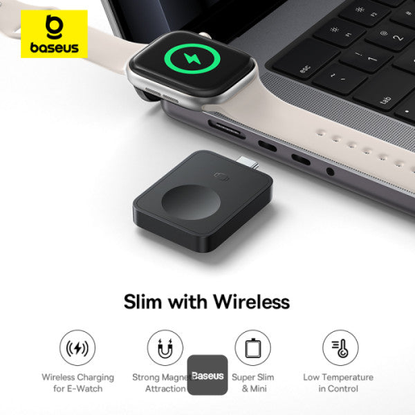 Baseus MagPro Magnetic Wireless Charger for Apple Watch 25W Type-C MagSafe-Compatible Portable Travel Charger - Black
