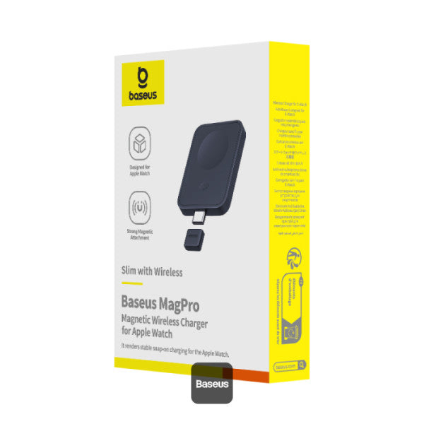 Baseus MagPro Magnetic Wireless Charger for Apple Watch 25W Type-C MagSafe-Compatible Portable Travel Charger - Black