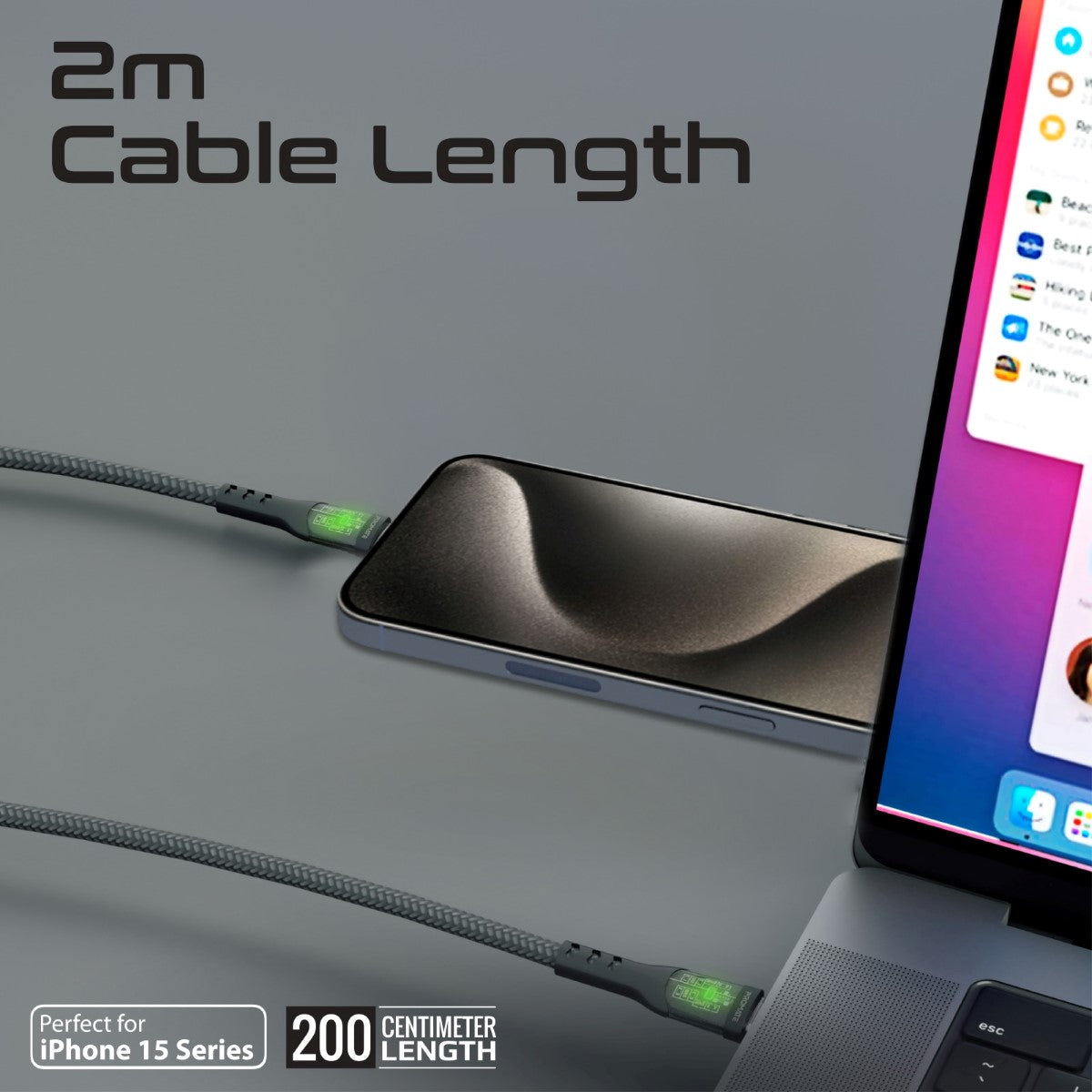 60W Power Delivery Ultra-Fast USB-C Cable with Transparent Shells