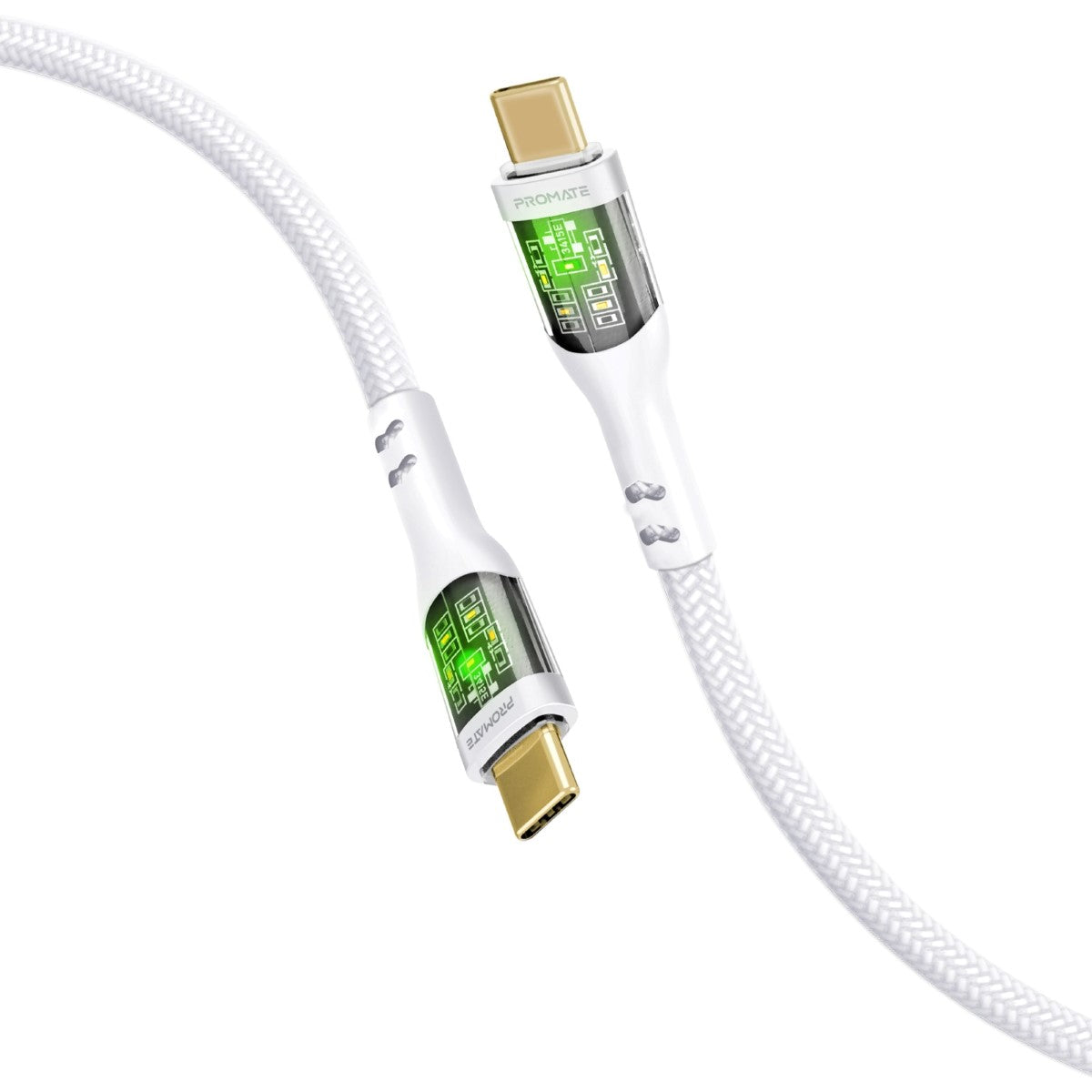 60W Power Delivery Ultra-Fast USB-C Cable with Transparent Shells