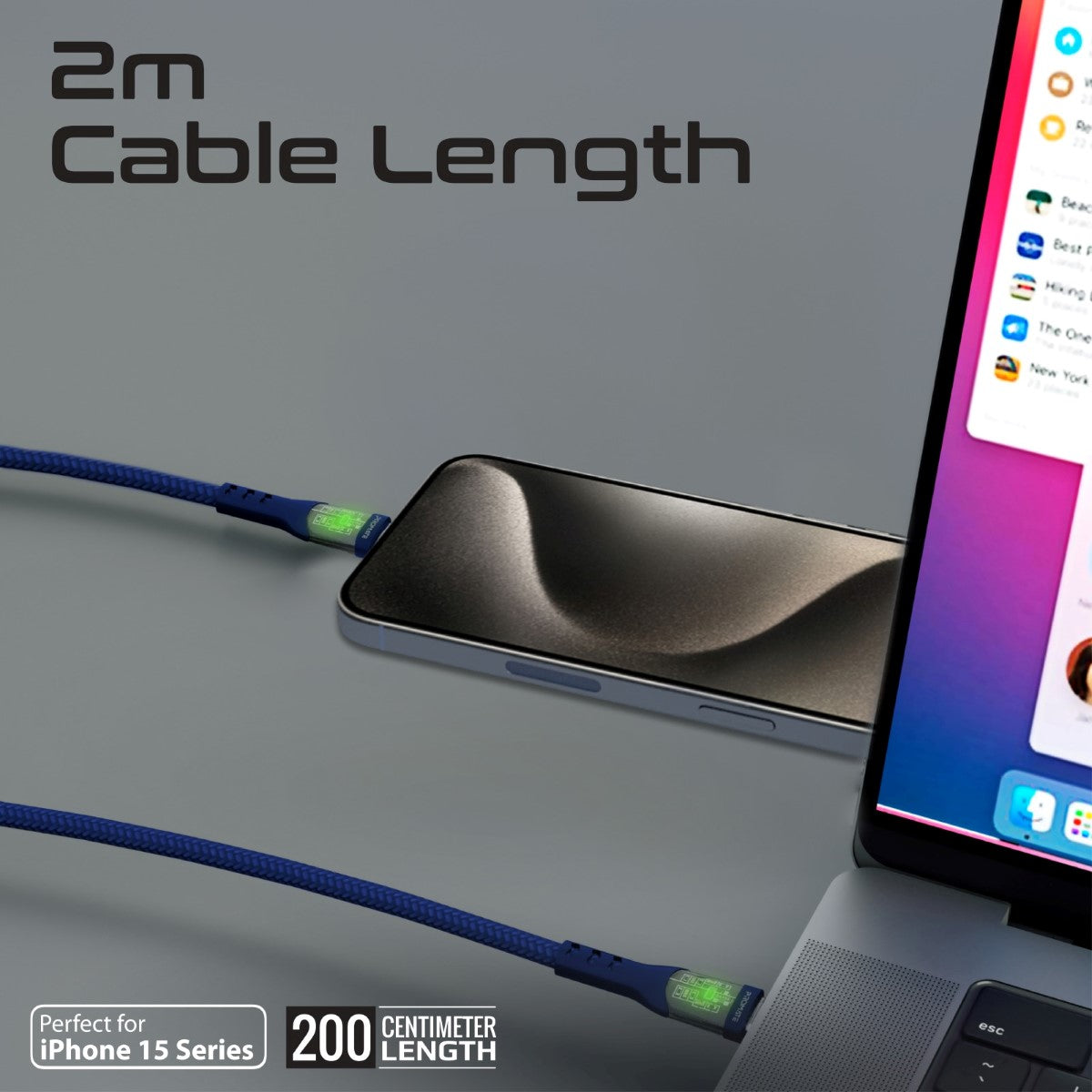 60W Power Delivery Ultra-Fast USB-C Cable with Transparent Shells