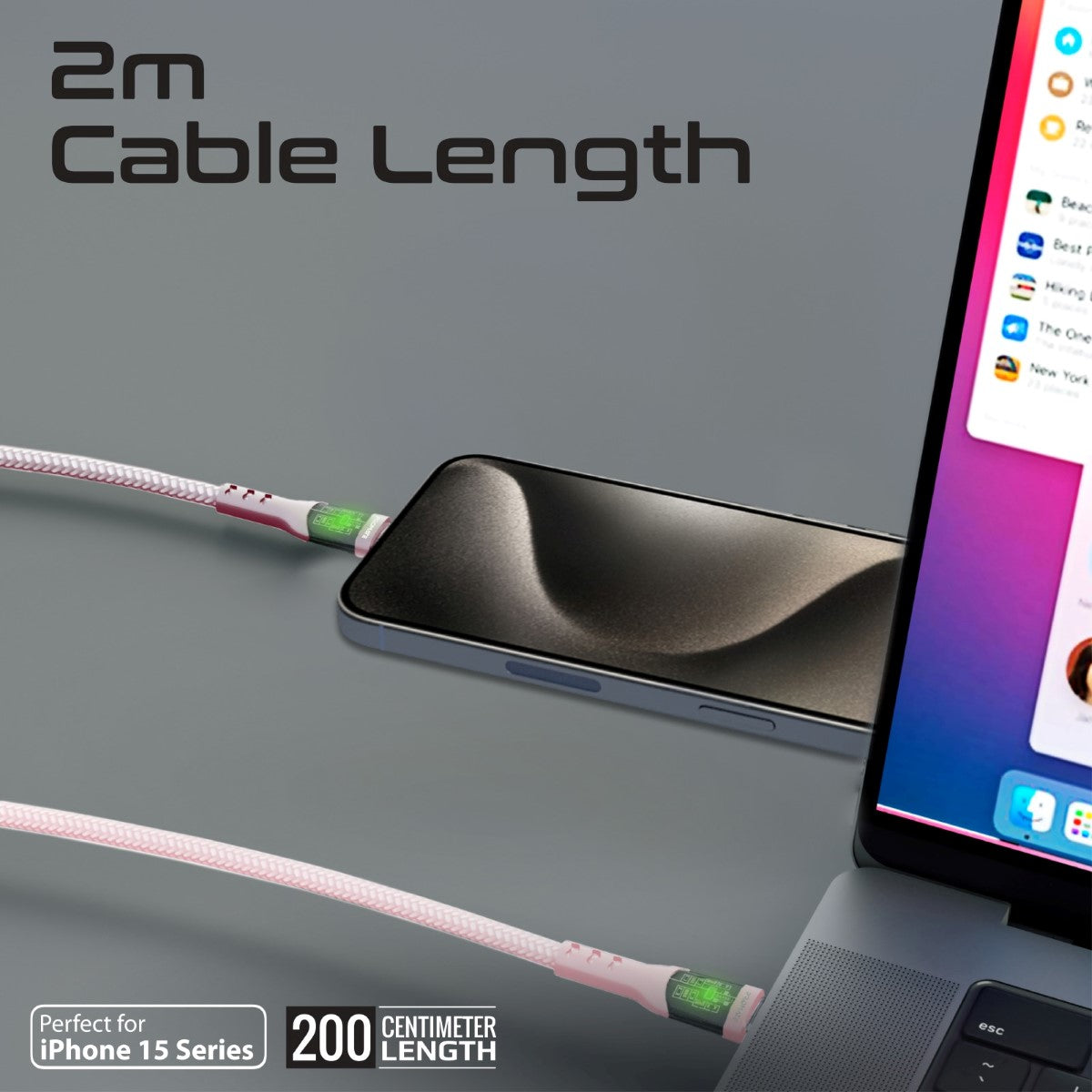60W Power Delivery Ultra-Fast USB-C Cable with Transparent Shells