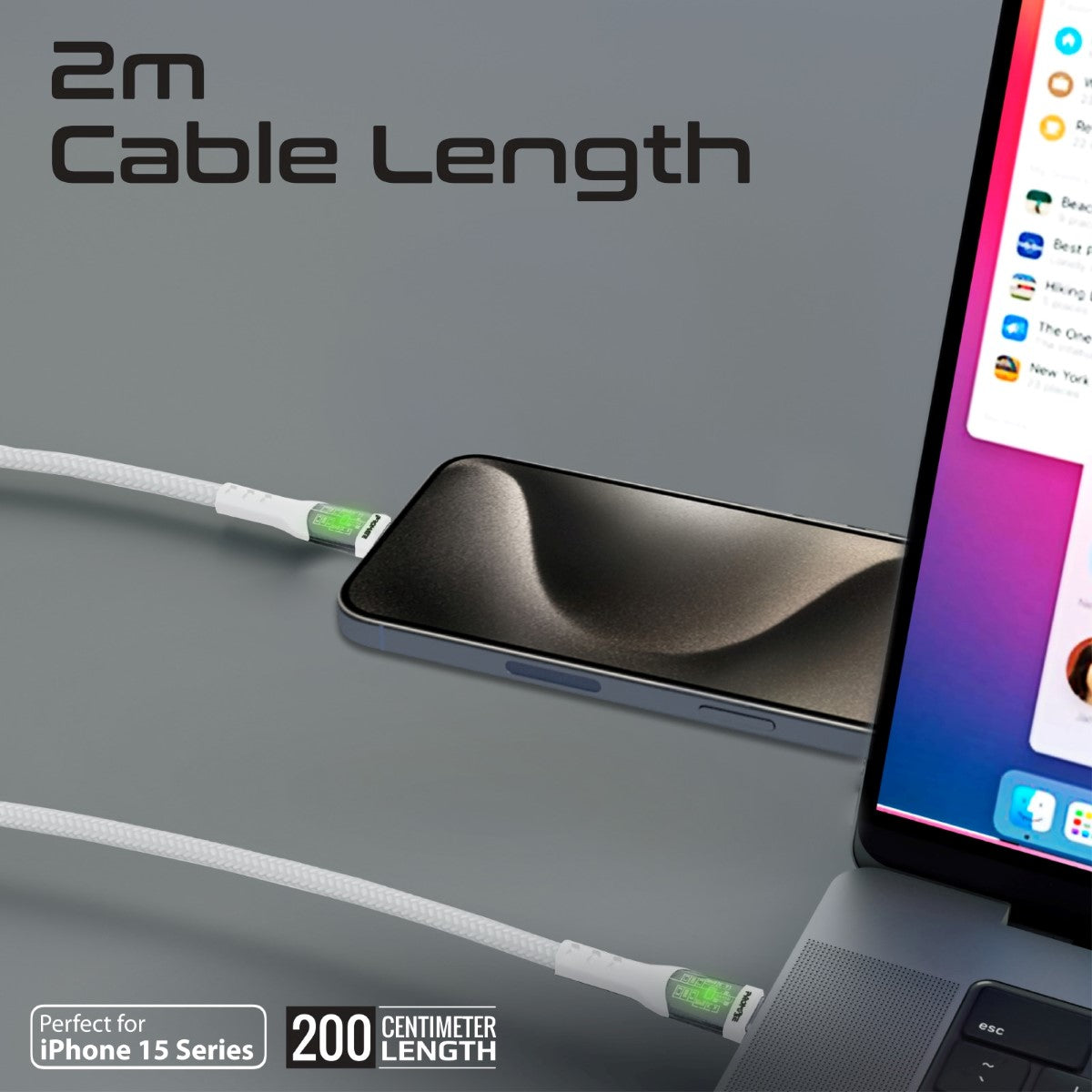 60W Power Delivery Ultra-Fast USB-C Cable with Transparent Shells