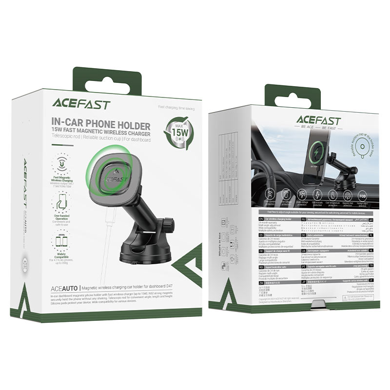 Fast Wireless Charger Magnetic Car Holder D47