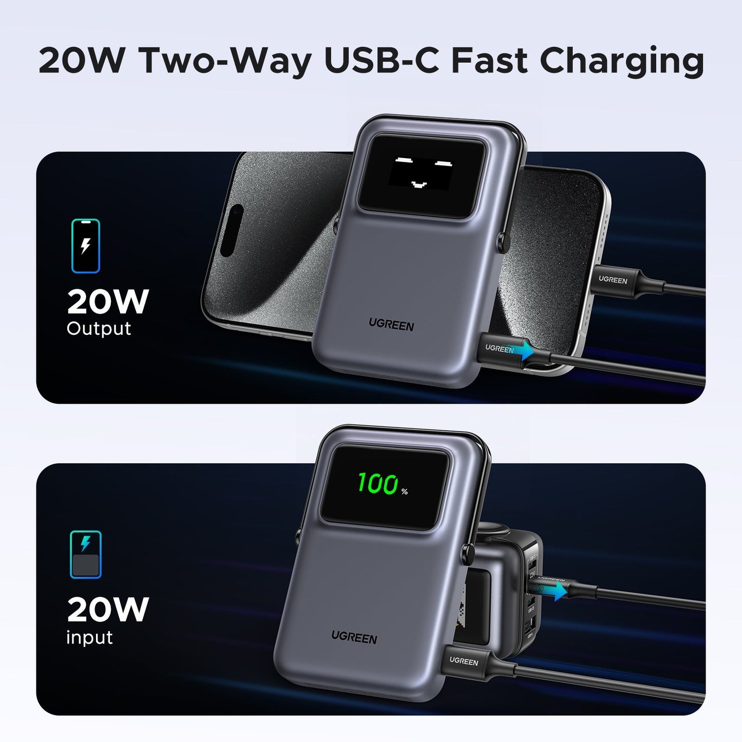 UGREEN Uno Magnetic Wireless Power Bank 10000mAh 7.5W