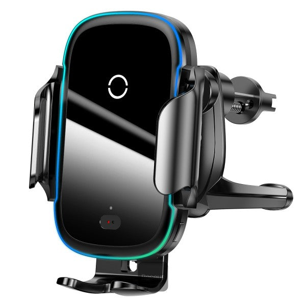 Baseus Smart Vehicle Bracket Wireless Qi 6 15W Electric Auto Car Mount Bracket Air Vent Holder black (WXHW03-01)