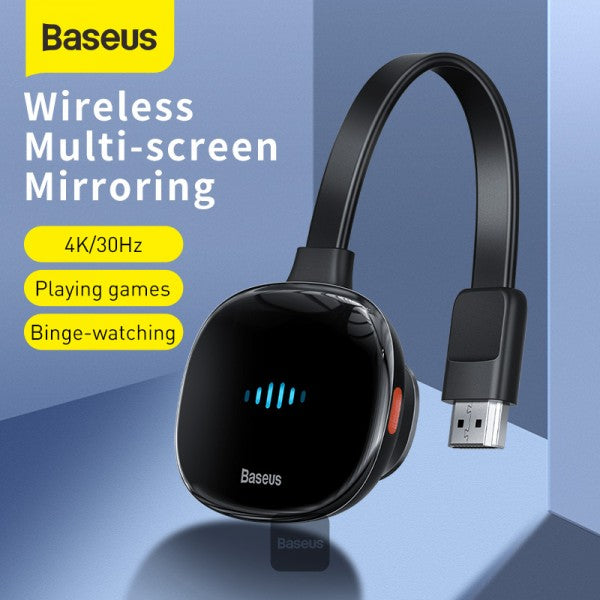 Baseus Wireless Display Dongle WiFi Portable Display Receiver 1080P HDMI Meteorite Shimmer 2 black Compatible with iOS iPhone iPad Mac Android Smartphones Windows TV Laptop