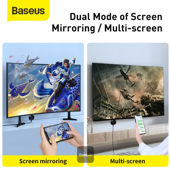 Baseus Wireless Display Dongle WiFi Portable Display Receiver 1080P HDMI Meteorite Shimmer 2 black Compatible with iOS iPhone iPad Mac Android Smartphones Windows TV Laptop