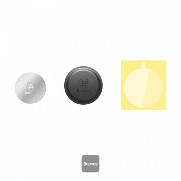 BASEUS 2Pcs Set Magnetic Bracket Iron Kit for Magnetic Car Phone Holder - 1Pc Magnet Iron and 1Pc Leather Magnet Iron