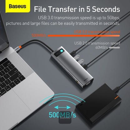 Baseus USB C Hub 11 in 1 Docking Station Adapter with 4K HDMI for MacBook Pro Surface Pro iPad Pro and Other Type C Devices