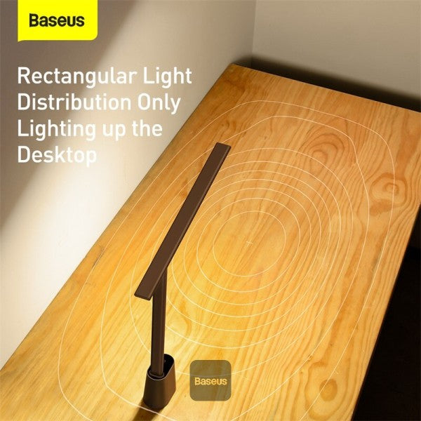 Baseus LED Desk Lamp Auto-Dimming Table Lamp Eye-Caring Smart Lamp Touch Control 47 Wide Illumination 250 Lumens 5W 3 Color Modes for Home Office Living Room Bedroom Painting Dark Grey 350x53x382mm