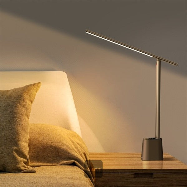 Baseus LED Desk Lamp Auto-Dimming Table Lamp Eye-Caring Smart Lamp Touch Control 47 Wide Illumination 250 Lumens 5W 3 Color Modes for Home Office Living Room Bedroom Painting Dark Grey 350x53x382mm