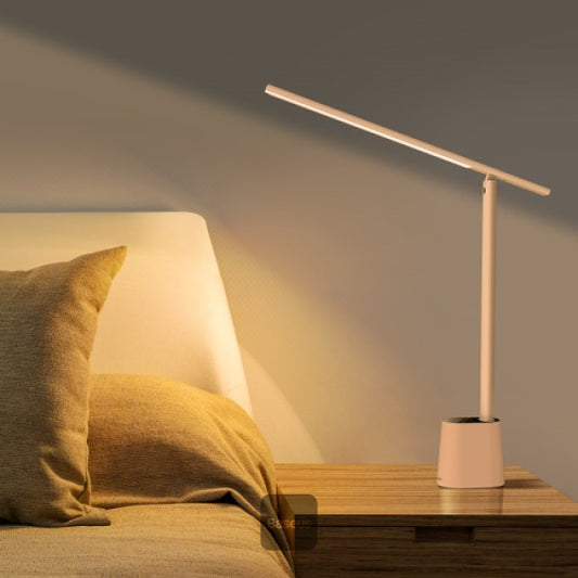 Baseus Smart LED Desk Lamp 5W 250 Lumens Eye-Caring Auto-Dimming Touch Control 3 Color Modes 47 Wide Light for Home Office Bedroom Painting – White