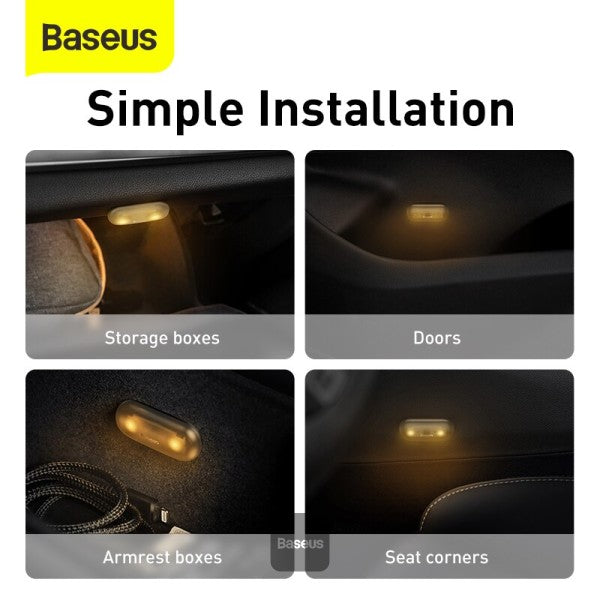 Baseus Car Interior Light 2pcs Portable LED Flashlight Touch LED Work Light Inspection Lamp For Storage box Doors Car Accessory