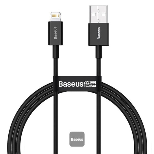 Baseus Superior Series USB to Lightning-Fast Charging Cable Data Transfer 24A for iPhone 13 12 11 Pro Max Mini XS X 8 7 6 5 SE iPad and More 1M Black