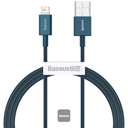 Baseus Superior Series USB to Lightning-Fast Charging Cable Data Transfer 24A for iPhone 13 12 11 Pro Max Mini XS X 8 7 6 5 SE iPad and More 1M - Blue