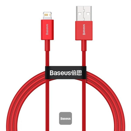 Baseus Superior Series USB to Lightning-Fast Charging Cable Data Transfer 24A for iPhone 13 12 11 Pro Max Mini XS X 8 7 6 5 SE iPad and More 2M Red