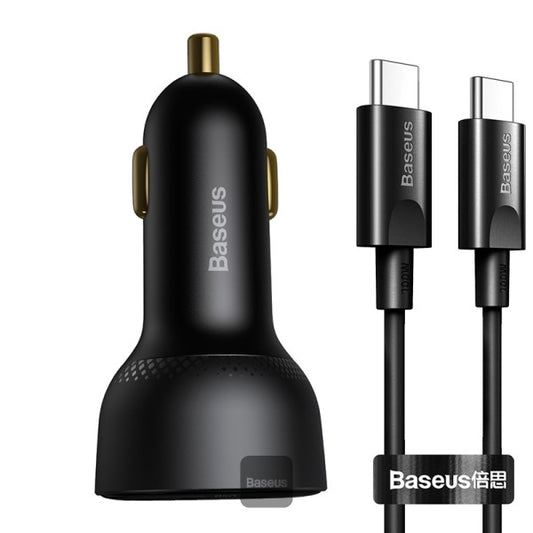 Baseus 100W Car Charger Dual Port USB Type C Quick Charger Digital PPS QC PD 30 Laptop Phone Charger For iPhone 13 12 Xiaomi with Cable