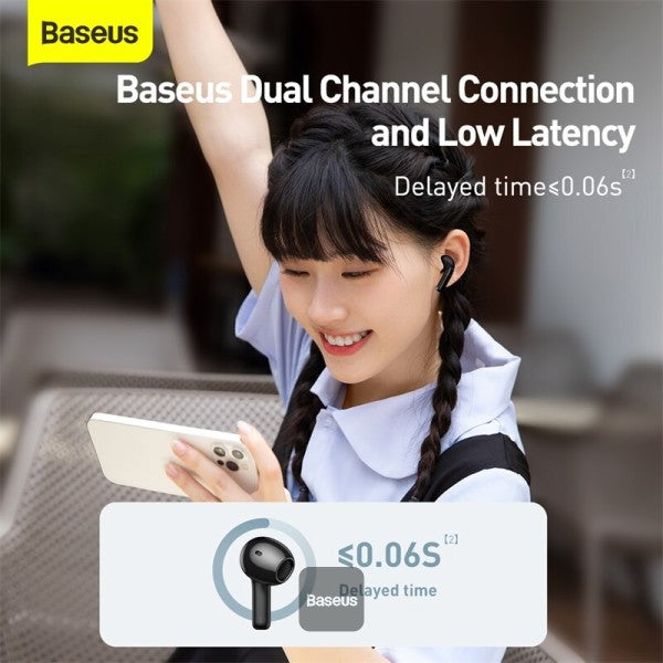 Baseus Bowie E3 Bluetooth Headphone Wireless Headphones TWS earphones Fast charging 006 second delay Location APP Black