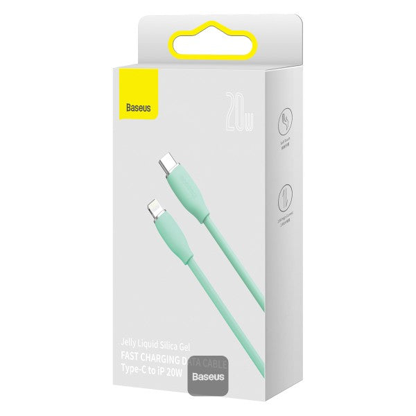 Baseus Jelly Liquid Silica Gel Fast Charging Data Cable Type-C to iP 20W 12m Green