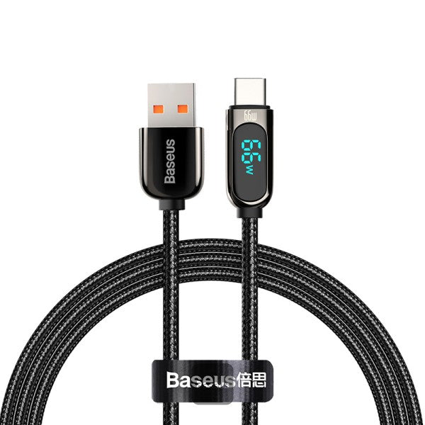 Baseus Display Fast Charging Data Cable USB to Type-C 66W   (1m)   Black