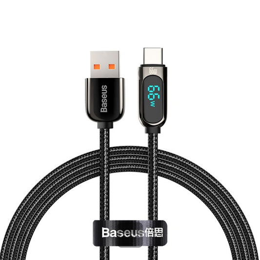 Baseus Display Fast Charging Data Cable USB to Type-C 66W   (1m)   Black