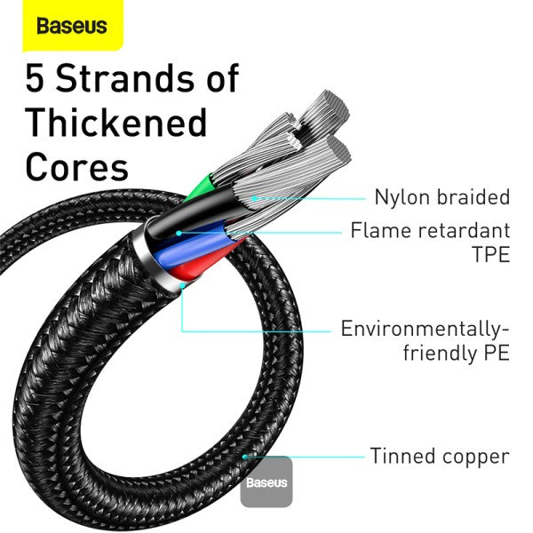 Baseus Display Fast Charging Data Cable USB to Type-C 66W   (1m)   Black