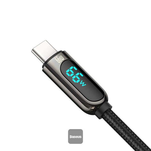 Baseus Display Fast Charging Data Cable USB to Type-C 66W   (1m)   Black