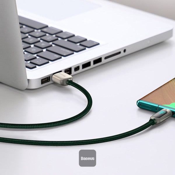 Baseus Display Fast Charging Data Cable USB to Type-C 66W   (1m)   Green