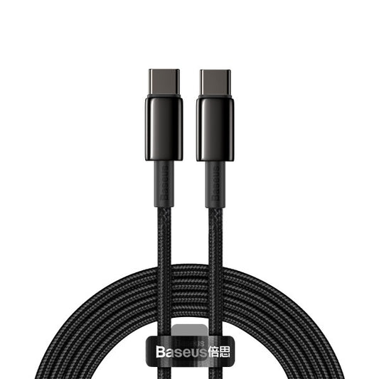 Baseus Tungsten Gold Fast Charging Data Cable Type-C to Type-C 100W 2M - Black