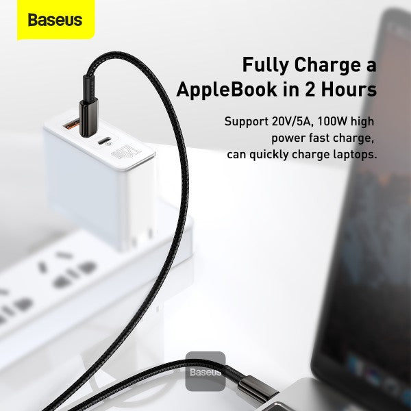 Baseus Tungsten Gold Fast Charging Data Cable Type-C to Type-C 100W 2M - Black