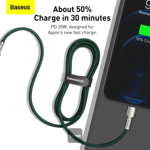 Baseus Cafule Series Metal Data Cable USB to Lightning PD 20W 1M - Green