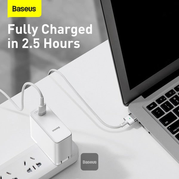 Baseus Zinc Magnetic Series iP Laptop Charging Cable Type-C to T-shaped Port 60W (2m) White