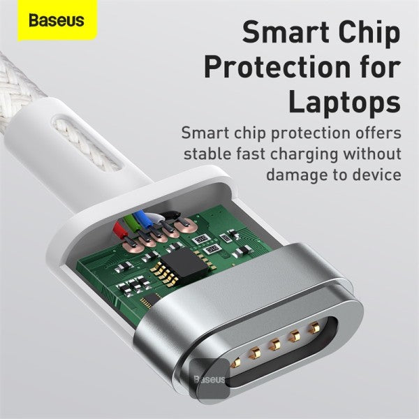Baseus Zinc Magnetic Series iP Laptop Charging Cable Type-C to T-shaped Port 60W (2m) White