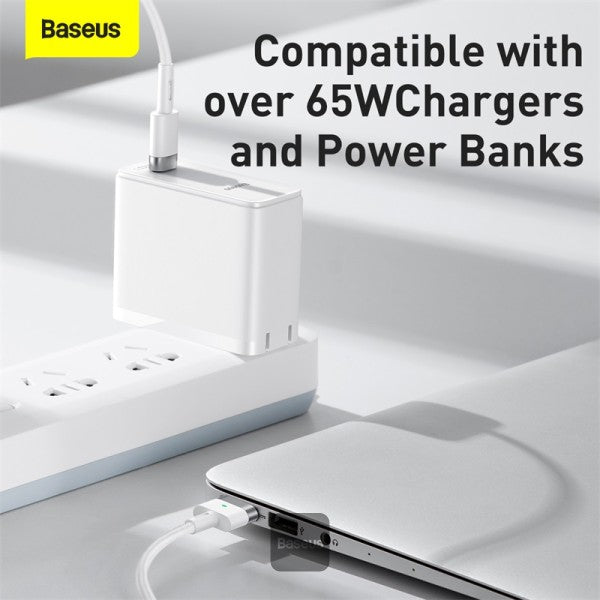 Baseus Zinc Magnetic Series iP Laptop Charging Cable Type-C to T-shaped Port 60W (2m) White