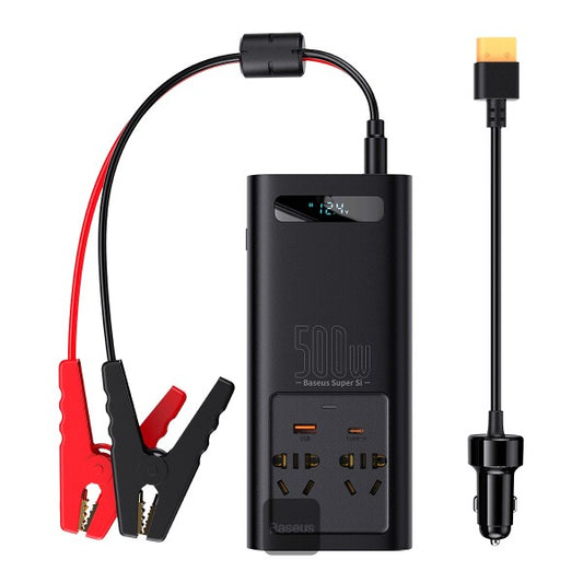 Baseus Car Power Inverter 500W DC 12V 24V To AC 220V Pure Sine Wave Converter Inverters USB Type C Charger Adapter Inverter (CN EU)
