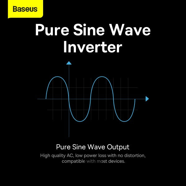 Baseus Car Power Inverter 500W DC 12V 24V To AC 220V Pure Sine Wave Converter Inverters USB Type C Charger Adapter Inverter (CN EU)