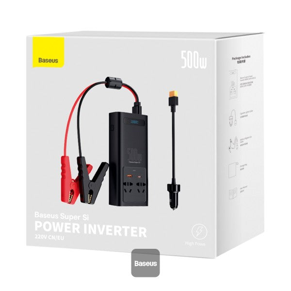 Baseus Car Power Inverter 500W DC 12V 24V To AC 220V Pure Sine Wave Converter Inverters USB Type C Charger Adapter Inverter (CN EU)