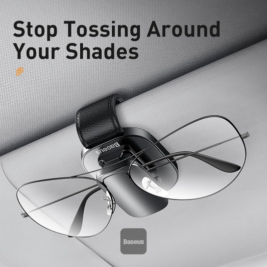 Baseus Car Glasses Holder Car Visor Sunglass Holder Universal Auto Visor Glasses Organizer Clips - Black