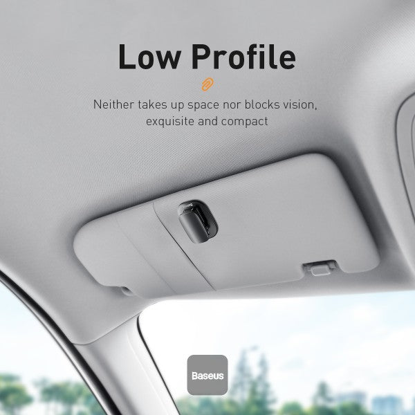 Baseus Car Sun Visor Eyeglasses Clip Holder | Sunglasses Cards & Ticket Organizer - Black