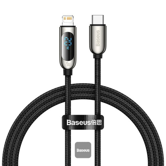 Baseus Display Fast Charging Data Cable Type-C  to Lightning 20W 1M - Black