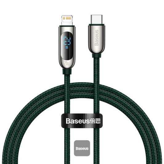 Baseus Display Fast Charging Data Cable Type-C to Lightning 20W 1M - Green