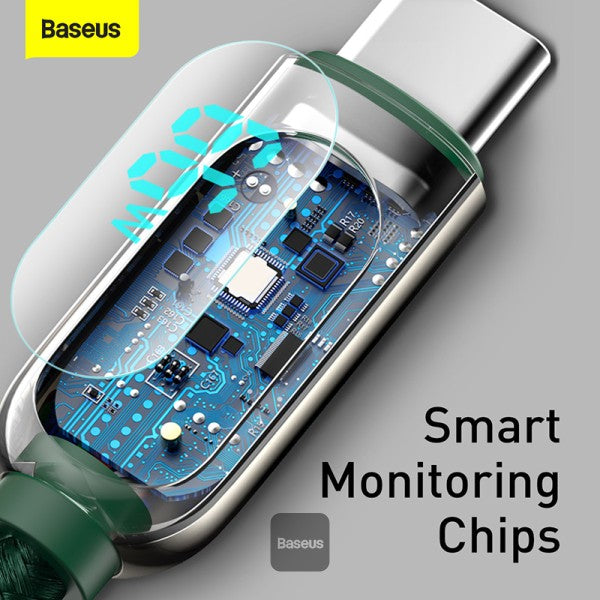 Baseus Display Fast Charging Data Cable USB to Type-C 66W (2m) Green