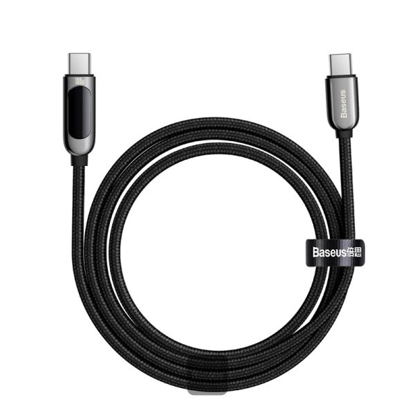 Baseus LED Display Fast Charging Data Cable Type-C to Type-C 100W 5A 2M - Green